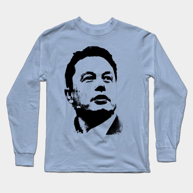 Elon Musk Portrait Pop Art Long Sleeve T-Shirt by phatvo